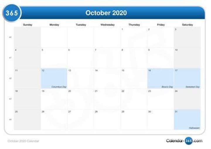 40 Cal. in October 2020