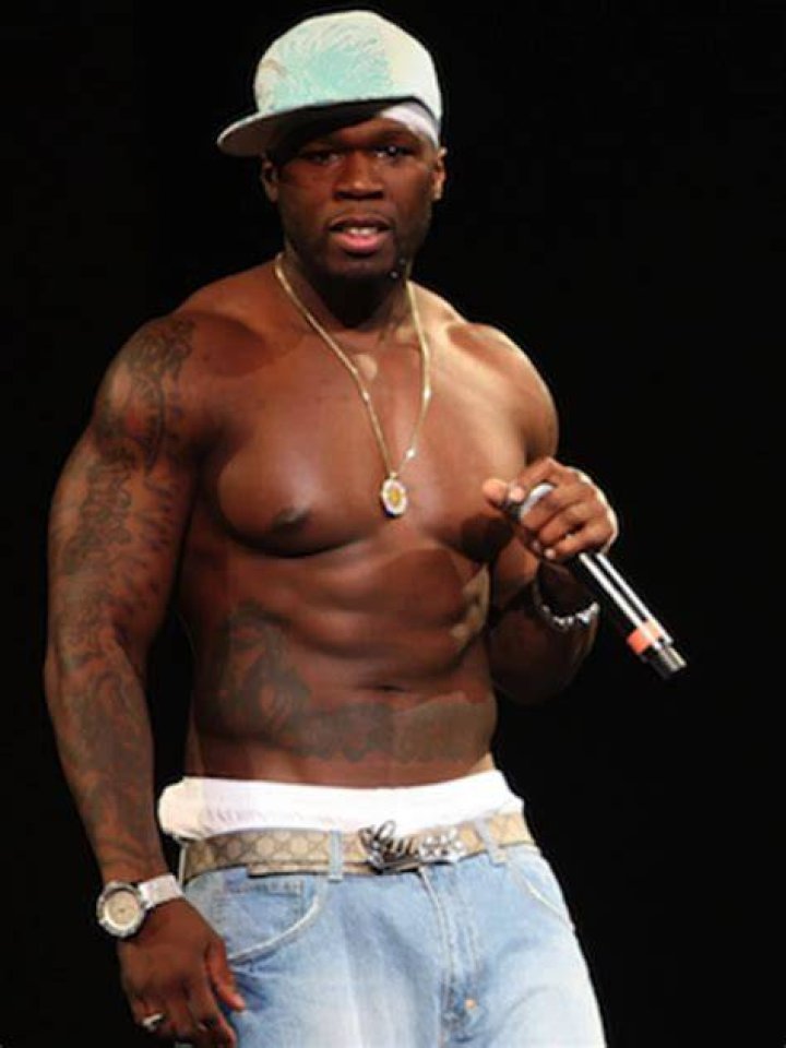 50 Cent shirtless