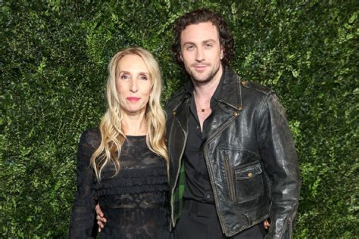 Aaron Taylor-Johnson with wife Sam Taylor-Johnson at the premiere of "Fifty Shades of Grey" in Berlin, Germany in 2015