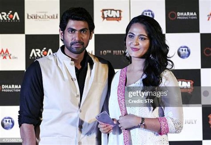 Actors Rana Daggubati and Anushka Shetty at the theatrical trailer launch of their film Baahubali in June 2015