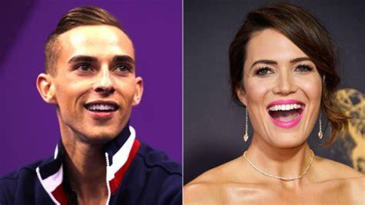 Adam Rippon and Mandy Moore on The Ellen Show in 2018
