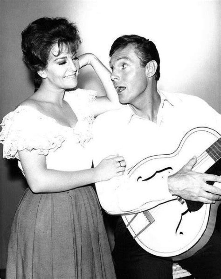 Adam West and Anita Sands in a 1961 scene from the television show 'The Detectives'