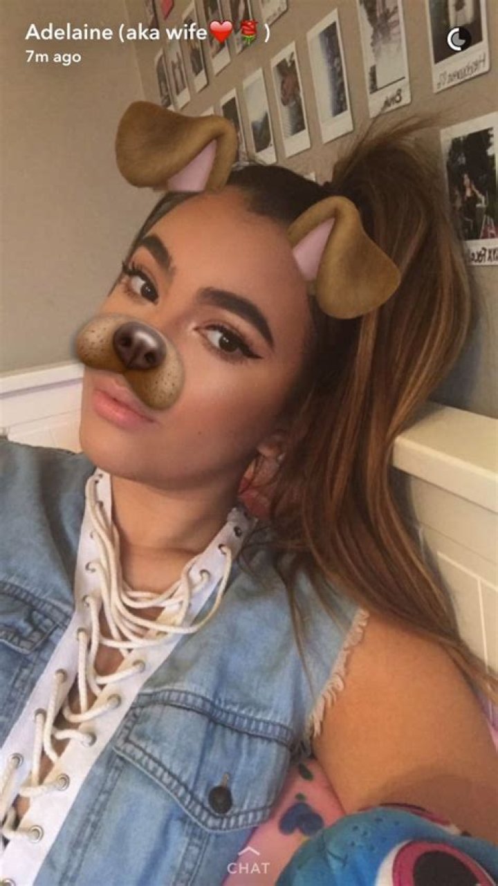 Adelaine Morin in a selfie in January 2018