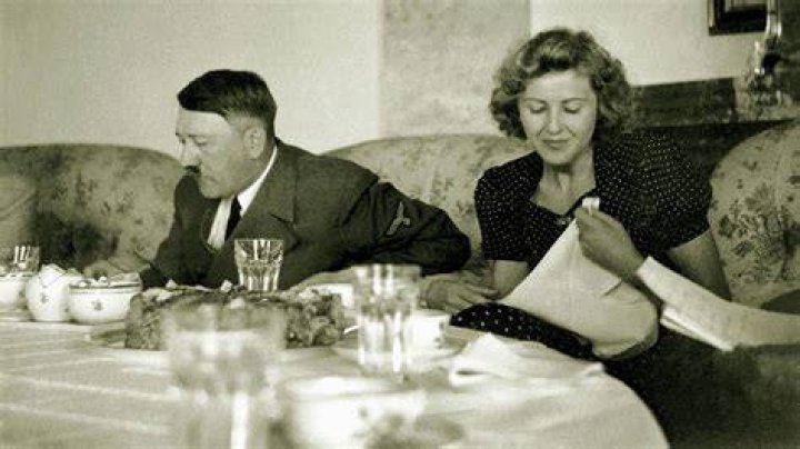Adolf Hitler photographed with Eva Braun in 1942