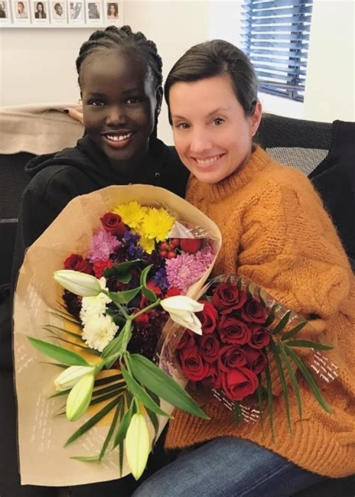 Adut Akech (Left) with Cheri Bowen in October 2018