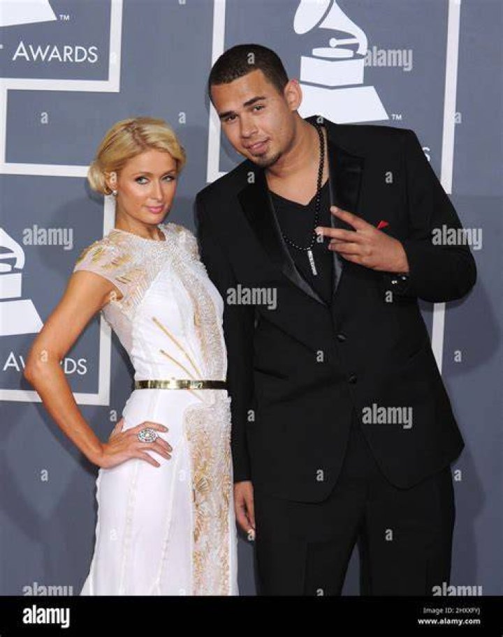 Afrojack and Paris Hilton at the 54th Annual GRAMMY Awards in February 2012
