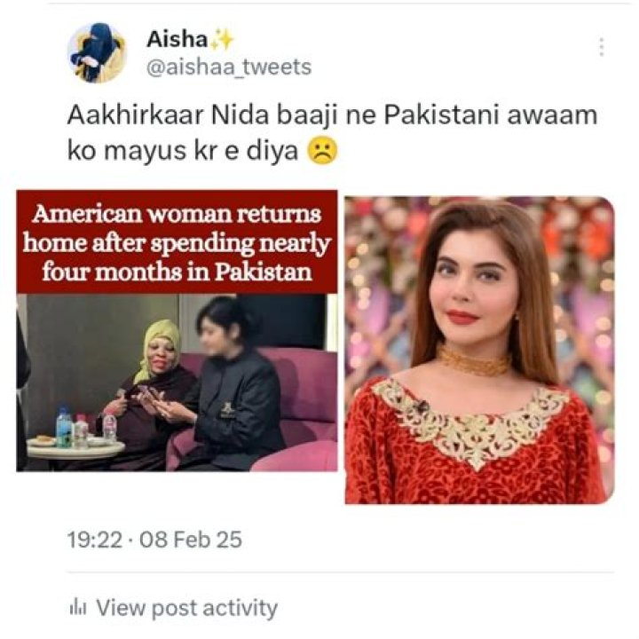 Aisha in an Instagram post in April 2019