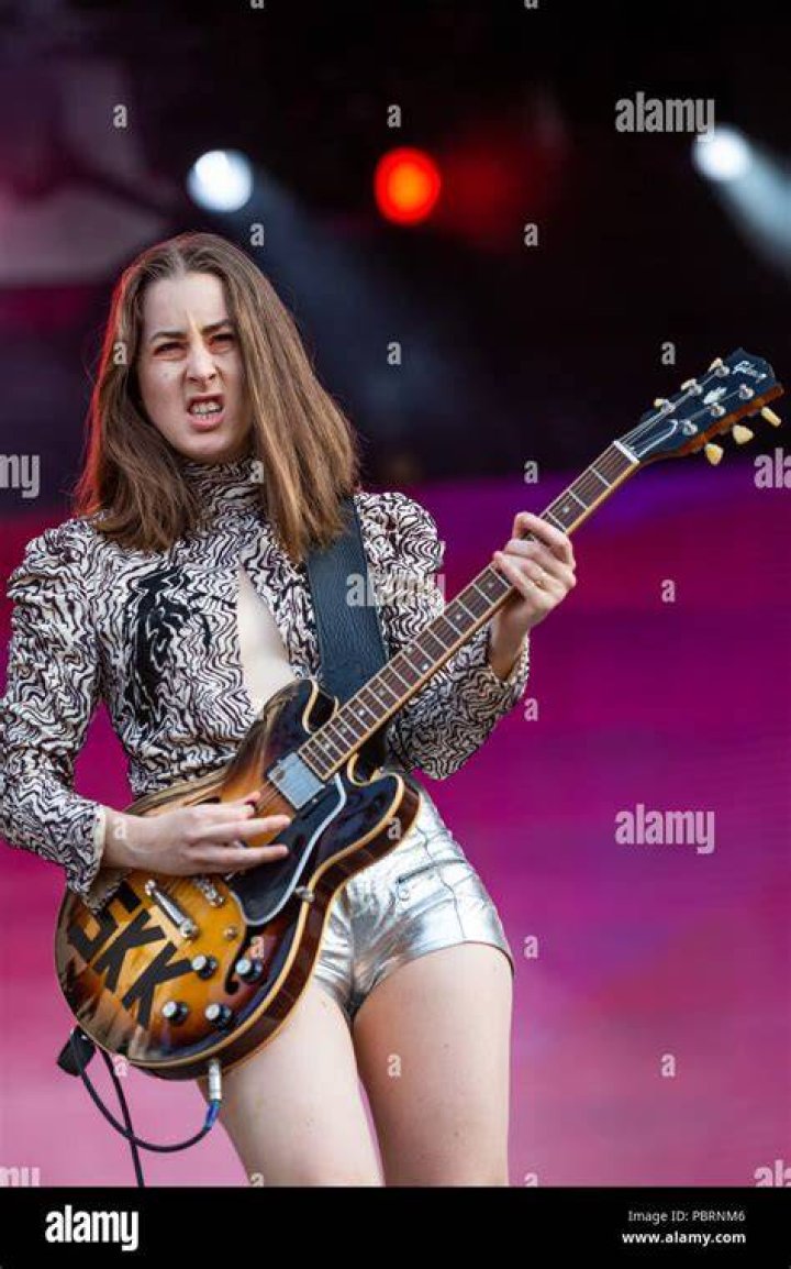 Alana Haim performing at the Rock im Park Festival in 2014