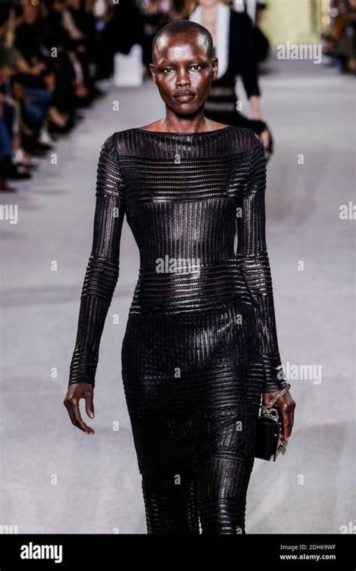 Alek Wek at the BALMAIN X H&M Collection Launch in October 2015
