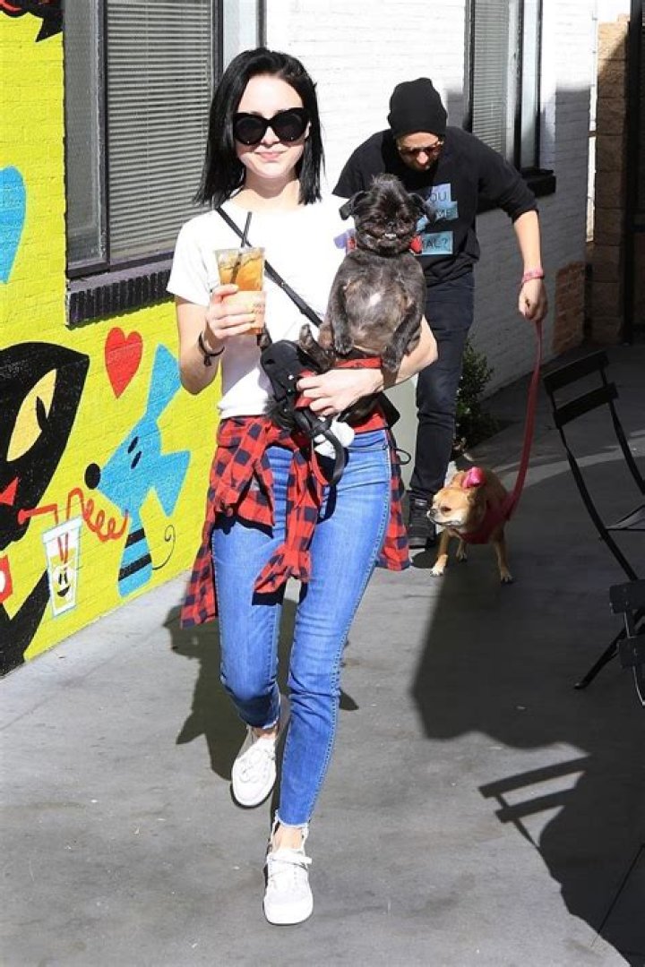 Alessandra Torresani with her dog Pee Wee Herman at Little Dom's in 2018