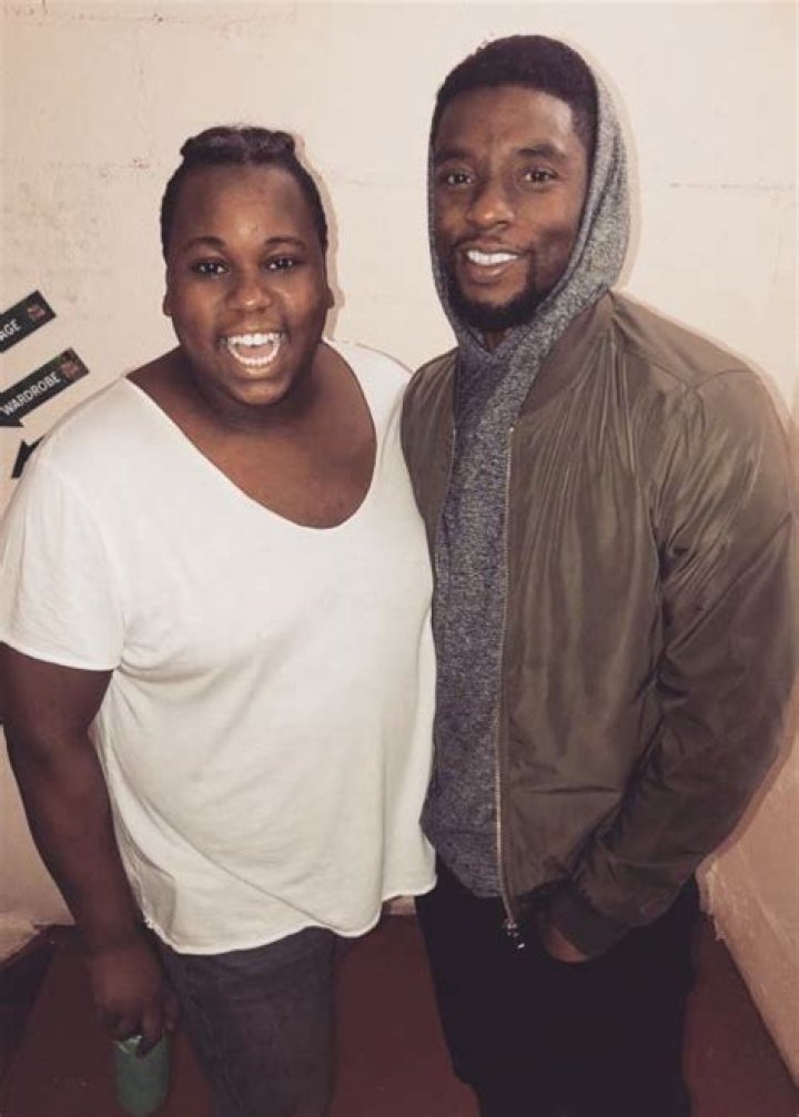 Alex Newell with Chadwick Boseman as seen on his Instagram Profile in September 2018