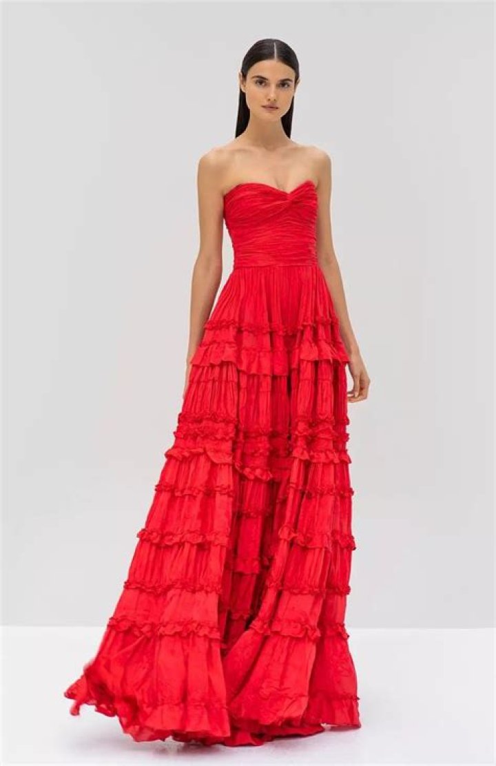 Alexis Ryan in red gown as seen in April 2023