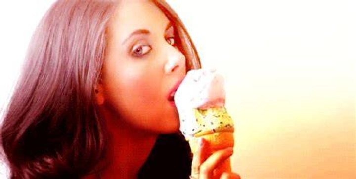 Alison Brie licking ice cream