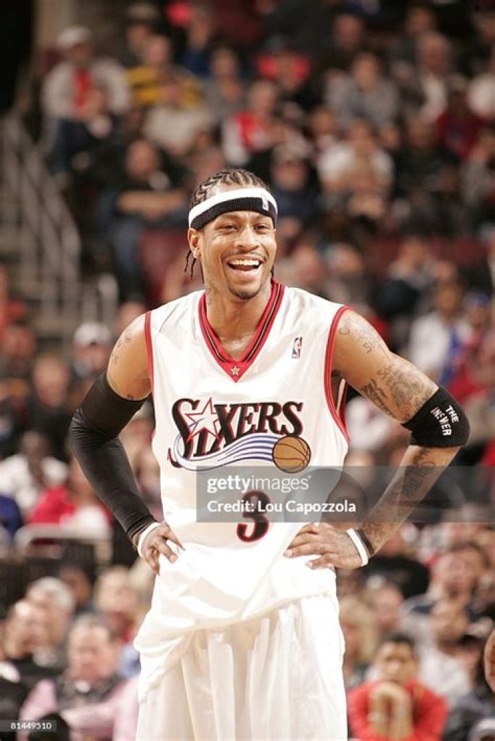 Allen Iverson during a news conference at the Thomas & Mack Center in Las Vegas, Nevada