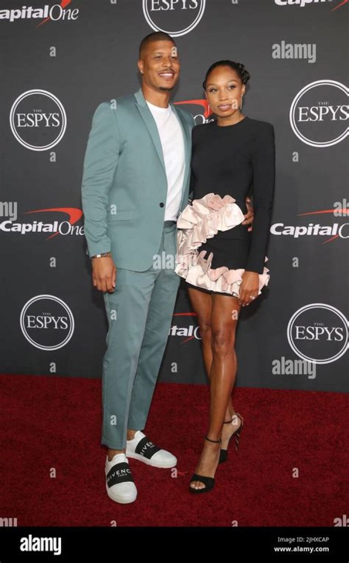 Allyson Felix and Kenneth Ferguson, as seen in September 2020