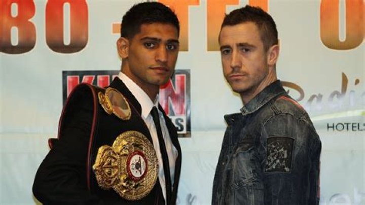Amir Khan (Left) and Paul 'Paulie' Malignaggi as seen at the press conference on March 17, 2010