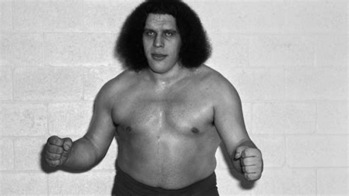 Andre the Giant with Tommy Seigler before a wrestling match