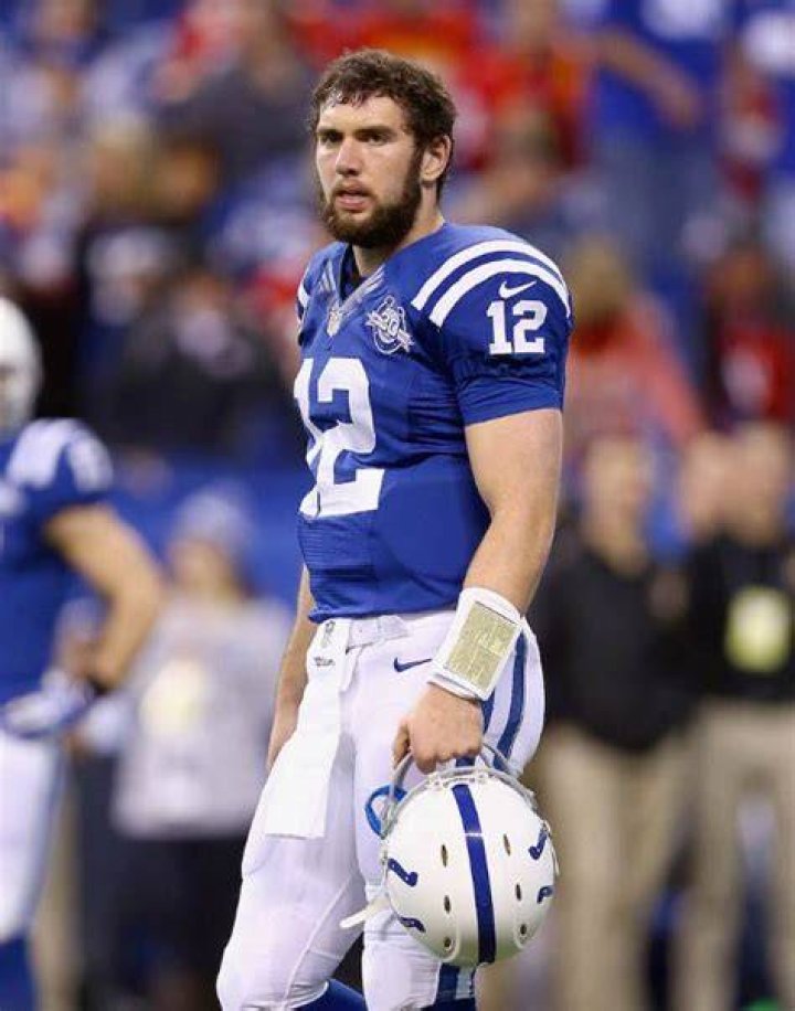 Andrew Luck in a Kansas City Chiefs v Indianapolis Colts game in January 2014