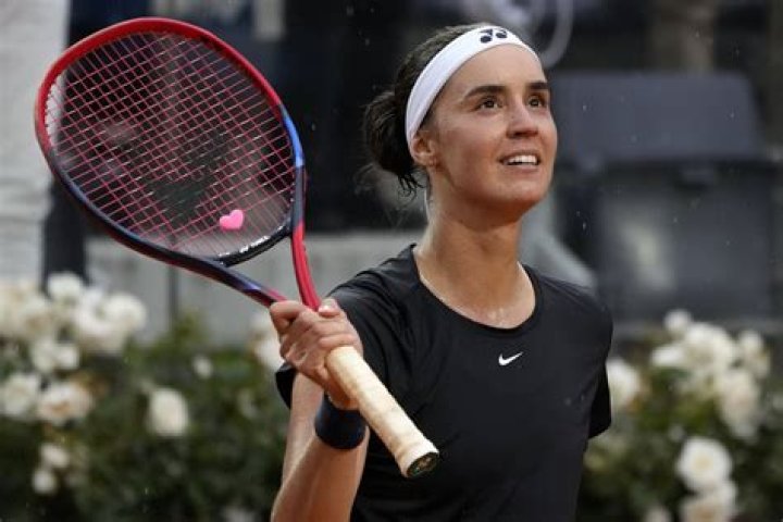 Anhelina Kalinina in a picture that was taken in the first round of the 2015 Wimbledon Qualifying Tournament at the Bank of England Sports Grounds in Roehampton, England