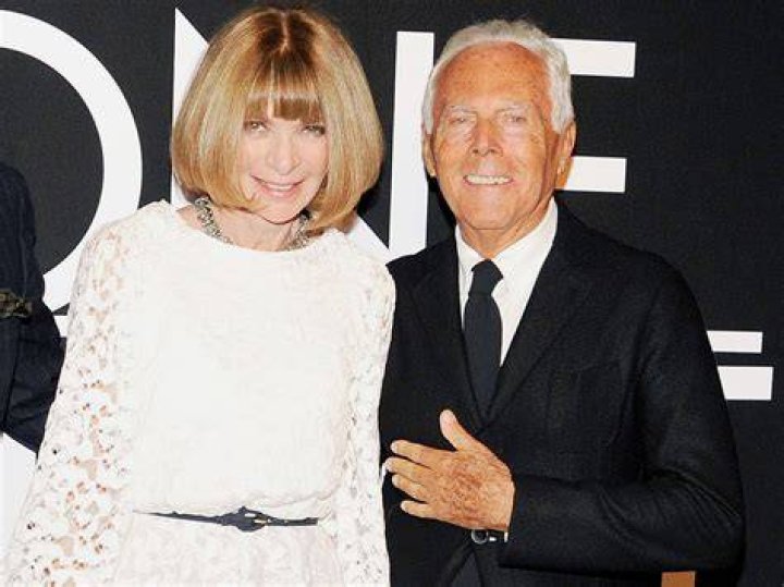 Anna Wintour at Giorgio Armani Fashion show in September 2013
