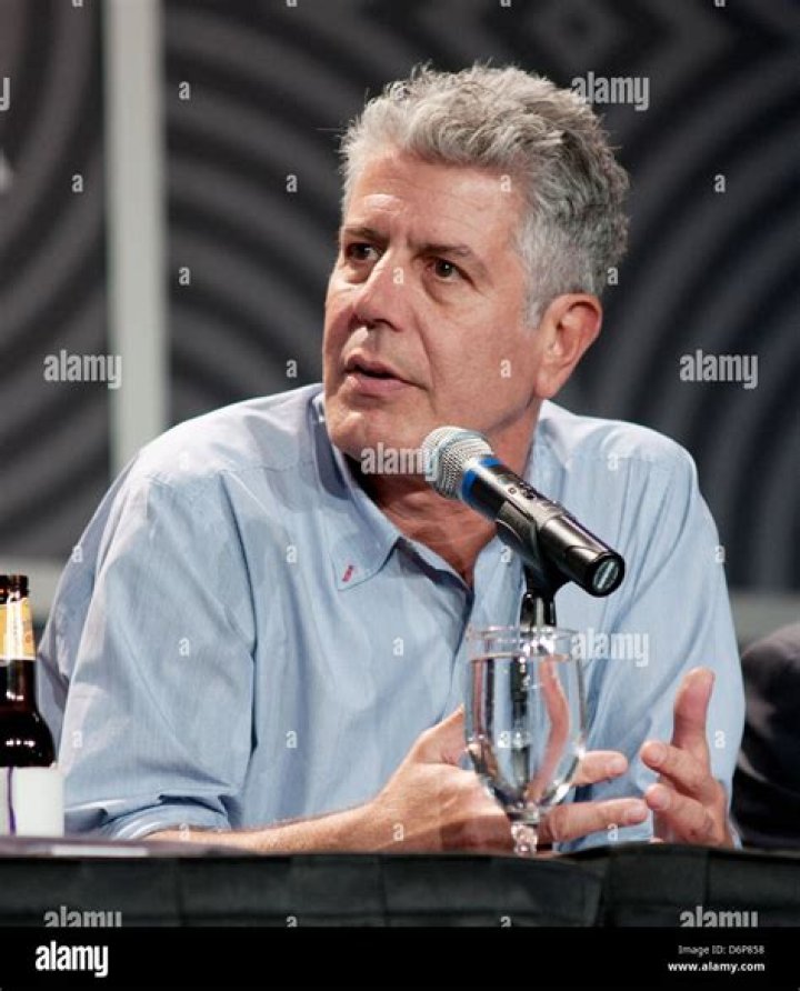Anthony Bourdain while speaking during a conference in 2007