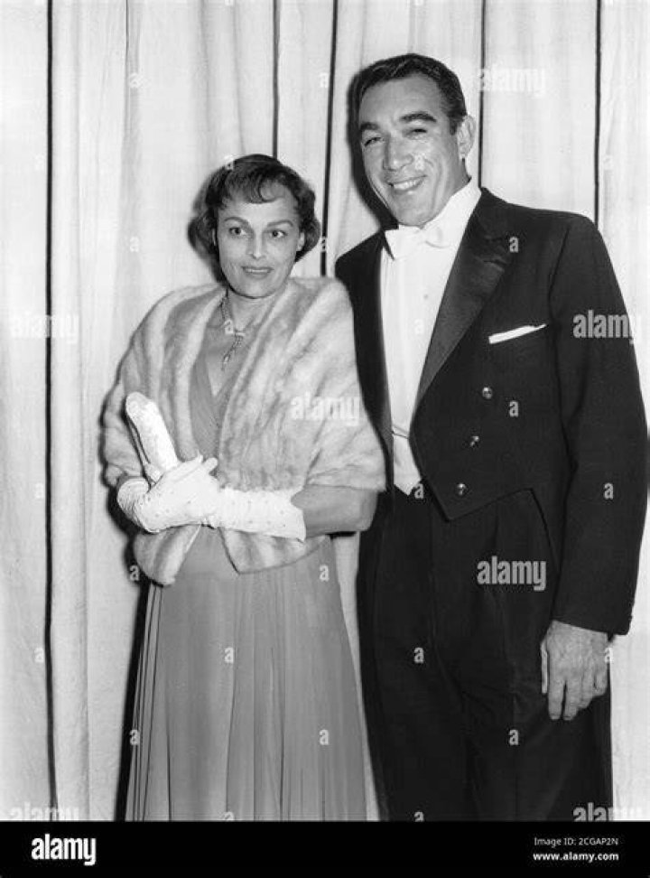 Anthony Quinn with his 2nd wife Jolanda Addolori at the Cannes film festival in 1990