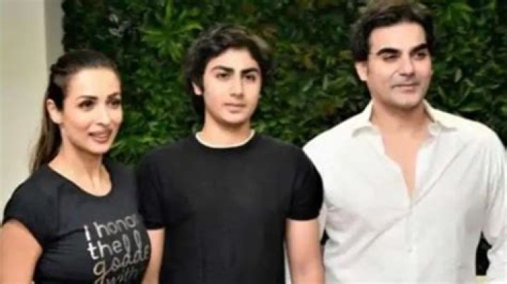 Arhaan Khan with his father in July 2017