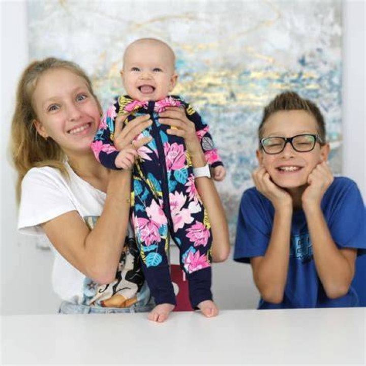 Aria Kurzawa (Center) with her siblings as seen in October 2019