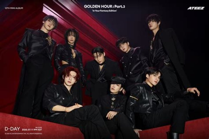 Ateez members at the 'Treasure EP.Fin All to Action' showcase in October 2019