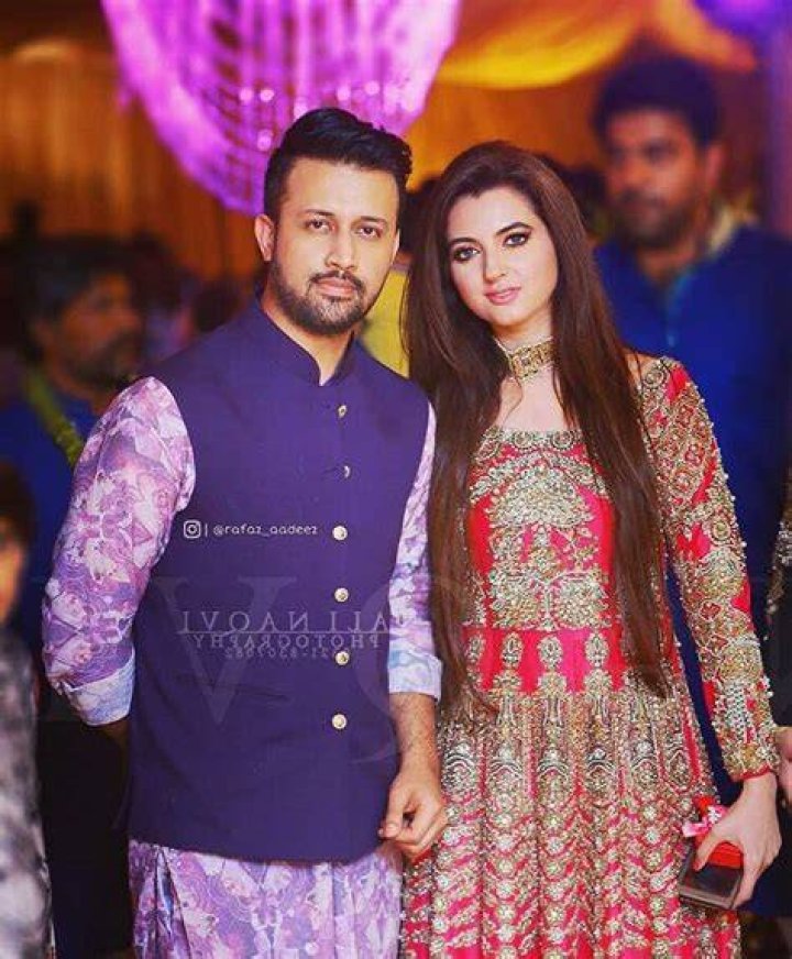 Atif Aslam with his wife in 2019