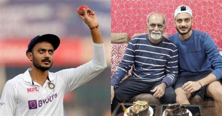 Axar Patel celebrating his father Rajeshbhai Patel's birthday