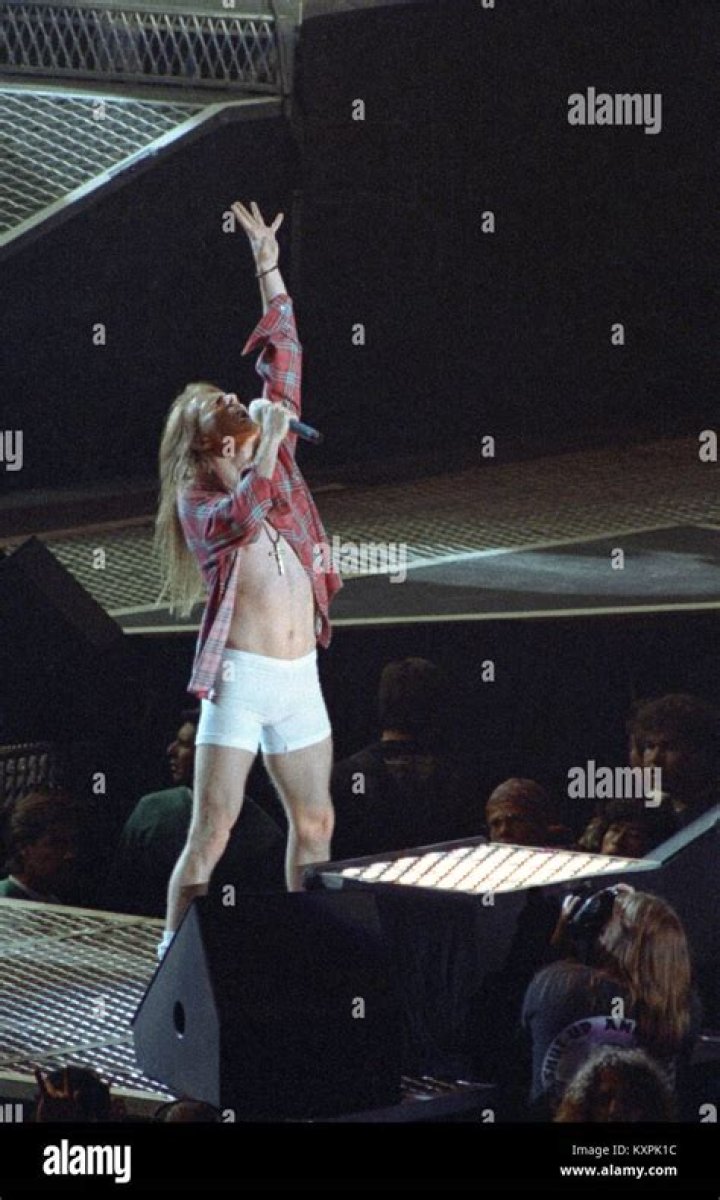 Axl Rose performing during a concert