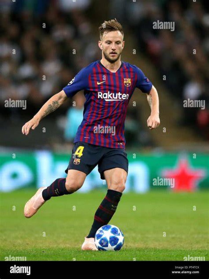 Barcelona star Ivan Rakitic playing the shot during a match
