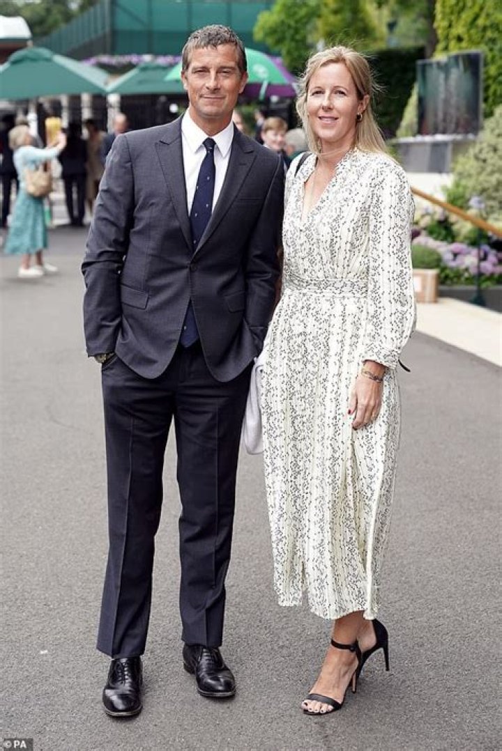 Bear Grylls with Shara Cannings Knight (Left) and uncle Andrew Myrtle (Right) as seen in May 2018