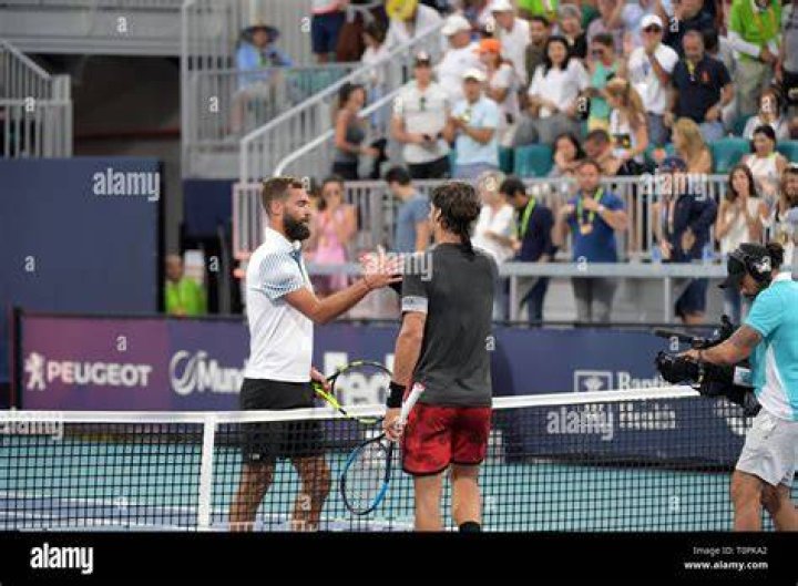 Benoit Paire during Miami Open on March 24, 2016 in Key Biscayne, Florida