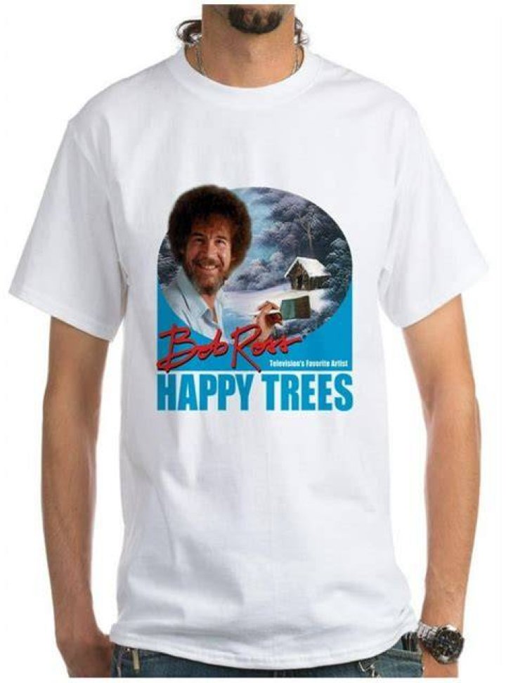 Bob Ross T-shirts at Spencers in East Wenatchee as seen in 2018