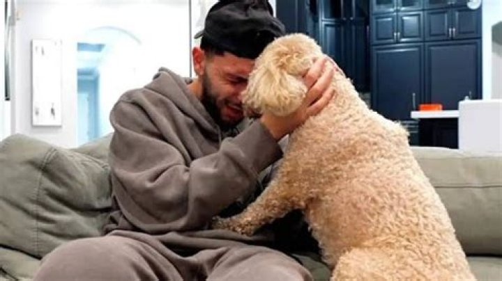 Brandon Awadis with his dog as seen in March 2018
