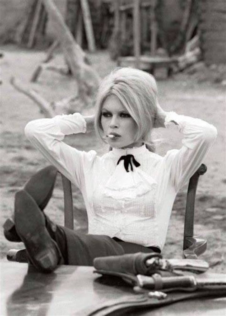 Brigitte Bardot in a modeling photoshoot in the 1960s