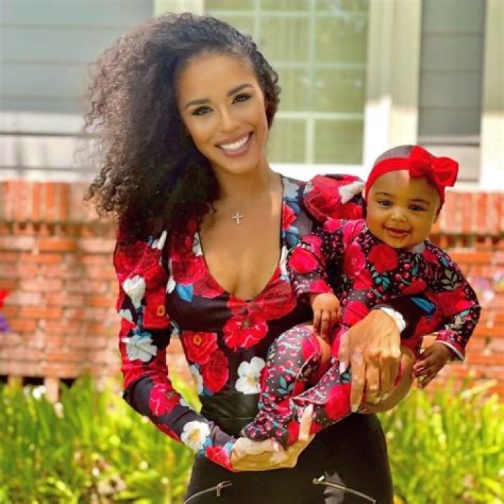 Brittany Bell posing for a picture with her daughter in July 2021