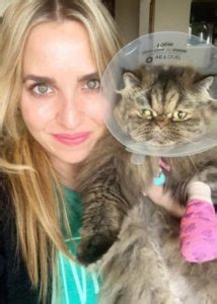 Brittany Force in a selfie taken with her cat Stormy in March 2020