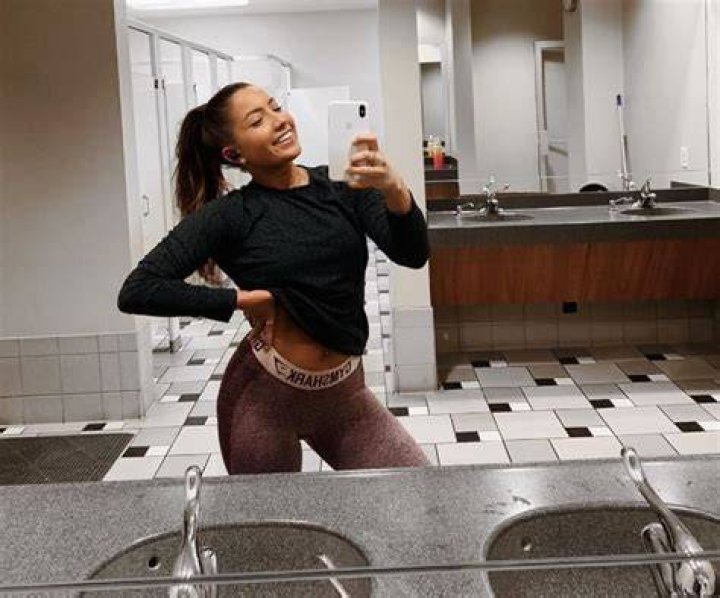 Brooke Houts as seen while taking a selfie in Los Angeles, California, United States in October 2019