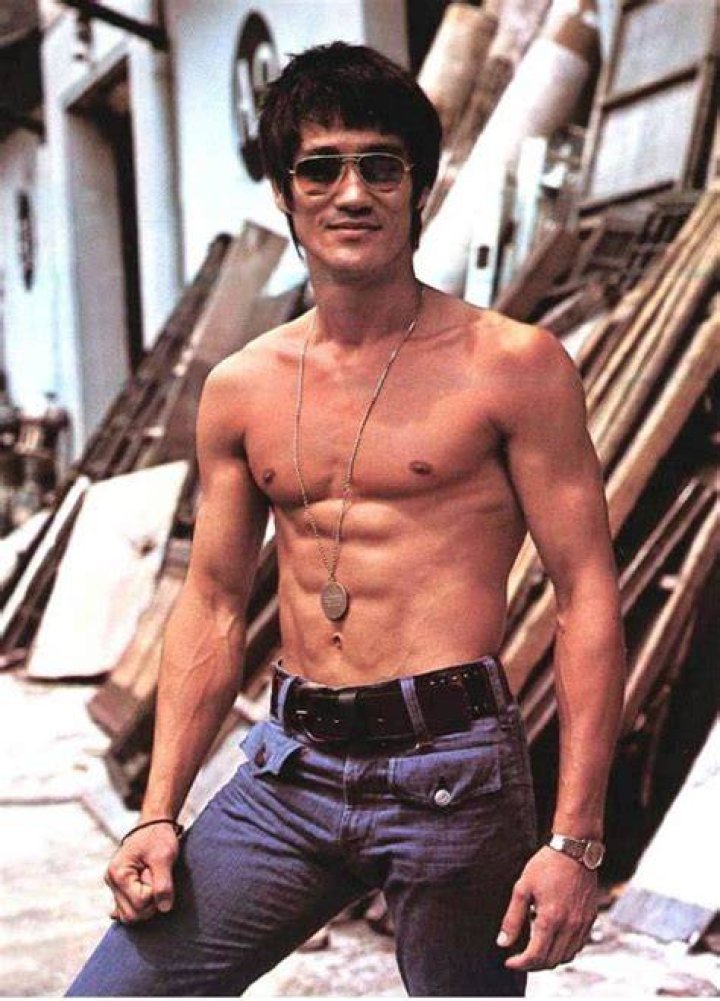 Bruce Lee shirtless body modeling photoshoot