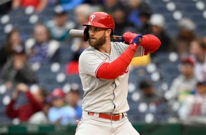 Bryce Harper in Philadelphia as seen in April 2019