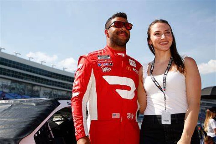 Bubba Wallace and Amanda Carter, as seen in July 2020