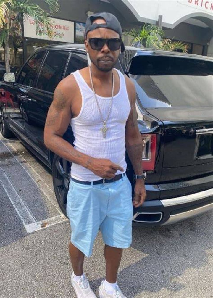 C-Bo posing for a picture alongside Tiffany Haddish in July 2021