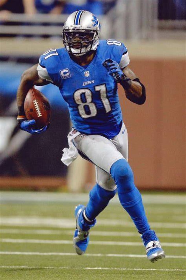 Calvin Johnson at the Detroit Lions training camp in August 2012