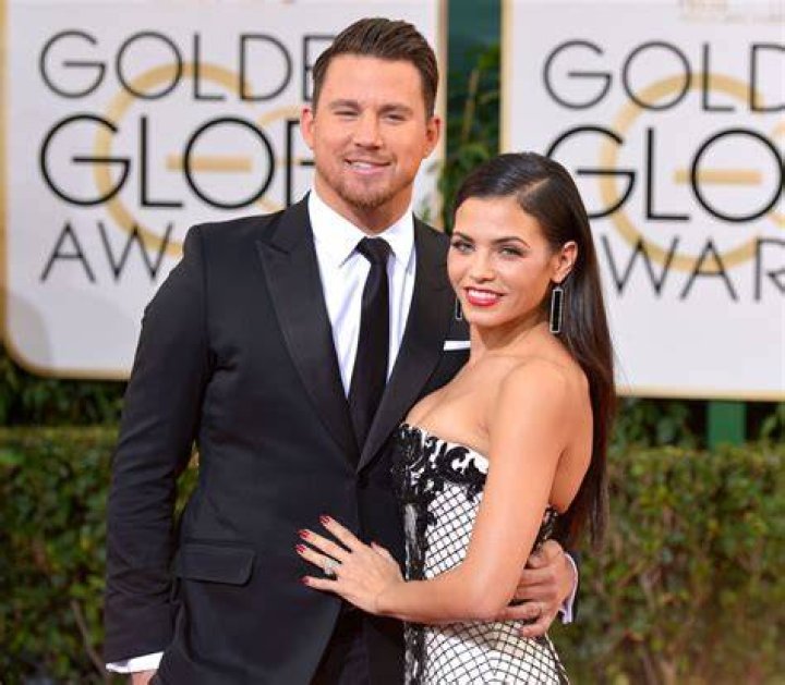 Channing Tatum and Jenna-Dewan Tatum at Golden Globes 2015