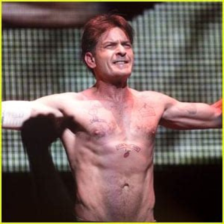 Charlie Sheen shirtless