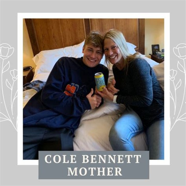 Cole Bennett with his mother, as seen in May 2020