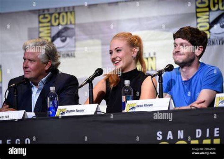 Conleth Hill with Sophie Turner at the 2016 San Diego Comic-Con International for 'Game of Thrones' in July 2016